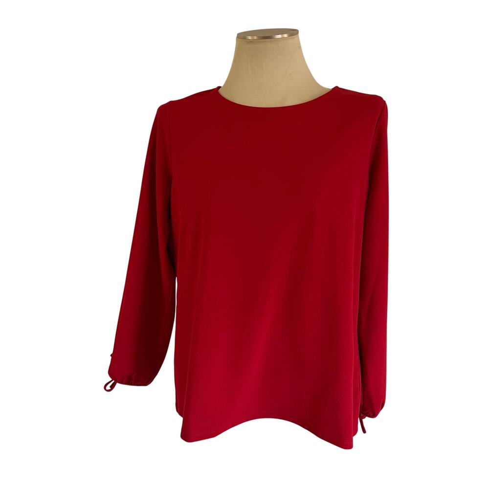 Talbots Red Bow Sleeve Blouse Plus Size X Work Career Office Holiday